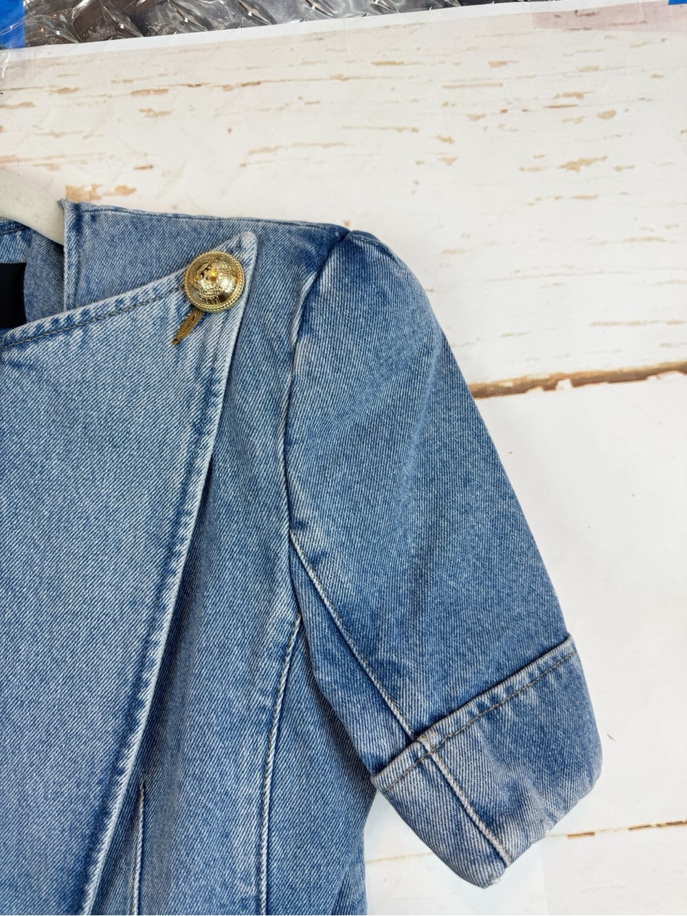 Balmain | Denim Short Sleeve Jacket, 4 NWT - Picture 3 of 11